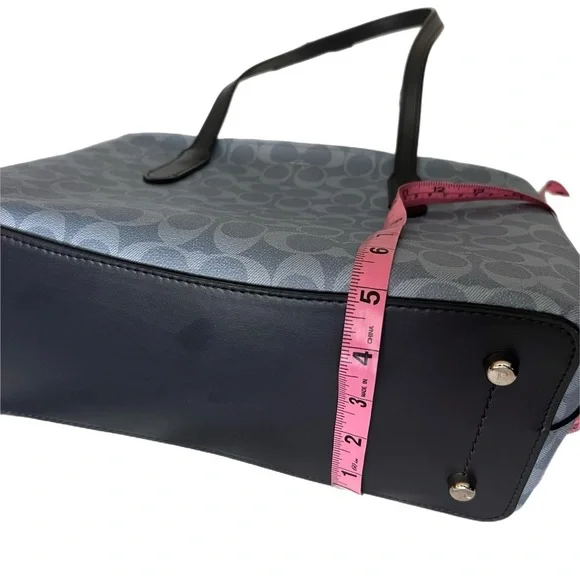 Coach AVENUE CARRYALL IN SIGNATURE CANVAS COACH F48735 Bag Tote Denim Blue - Picture 6 of 13